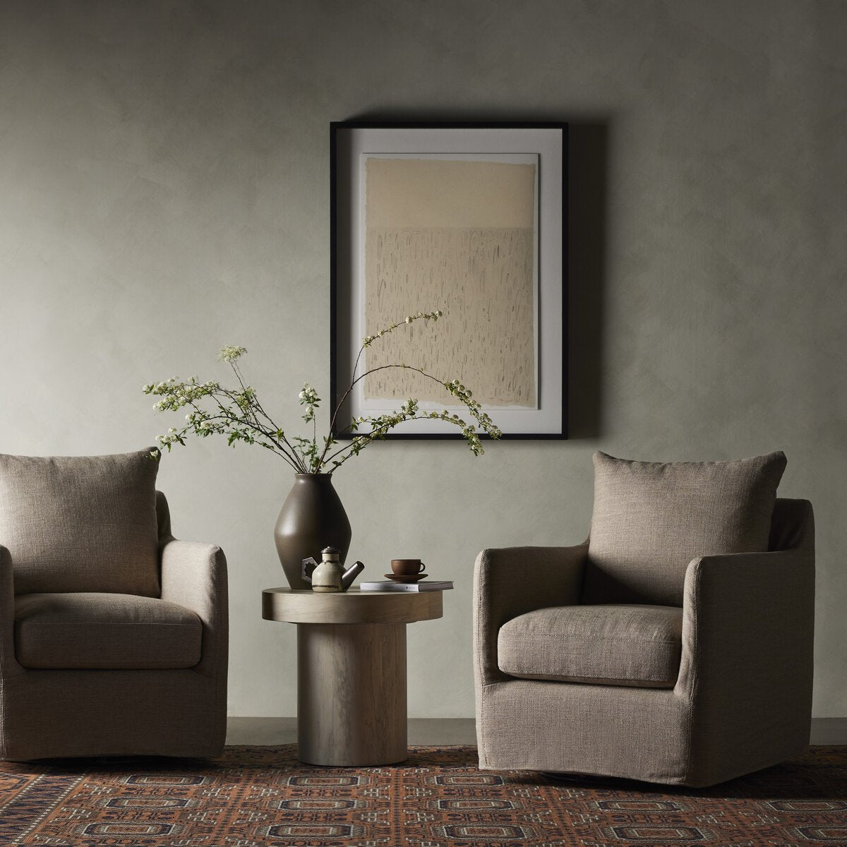 Barnett Slipcover Swivel Chair
