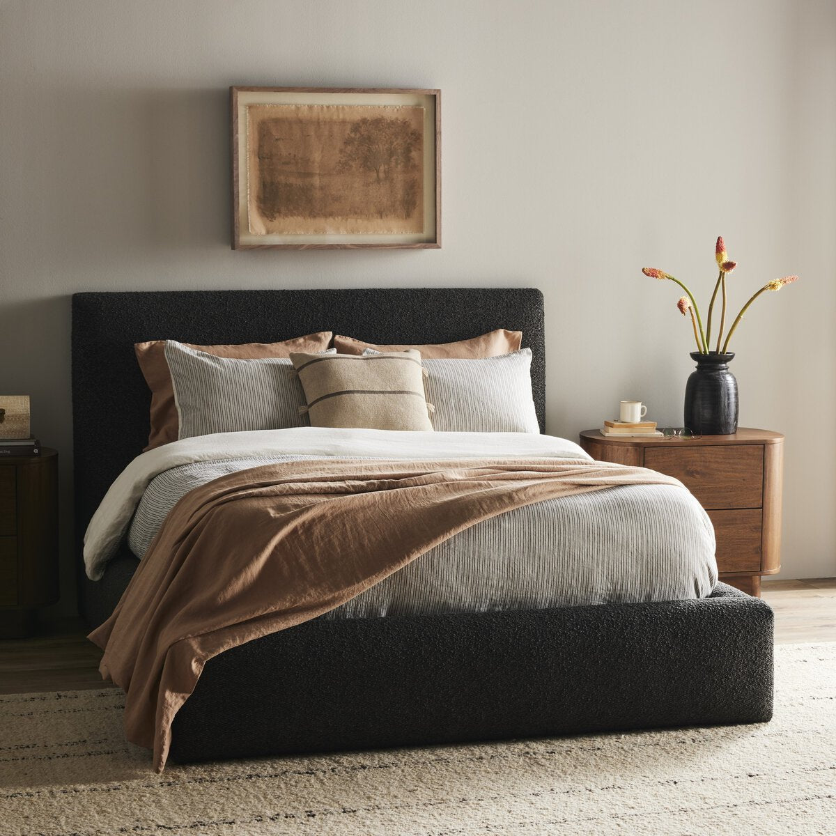 Quinton Bed, Charcoal