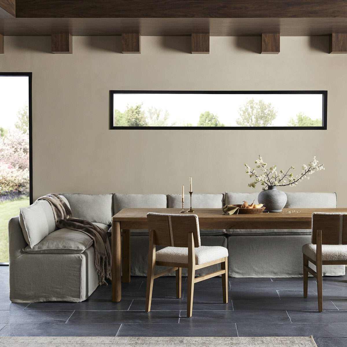 Andi Slipcover Dining Bench