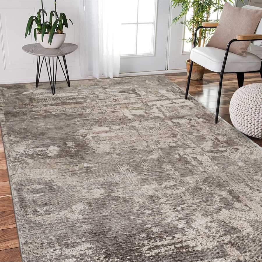 7.9x9.9 Easton 5 Rug, Dark Grey