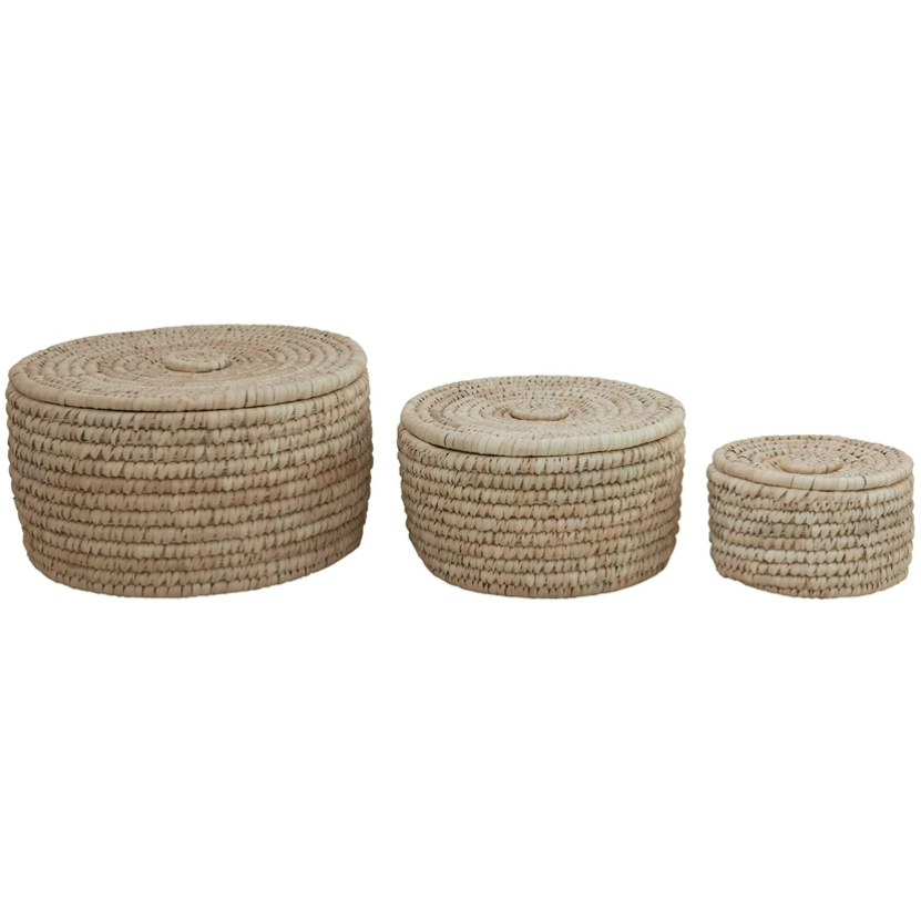 LG Woven Basket with Lid