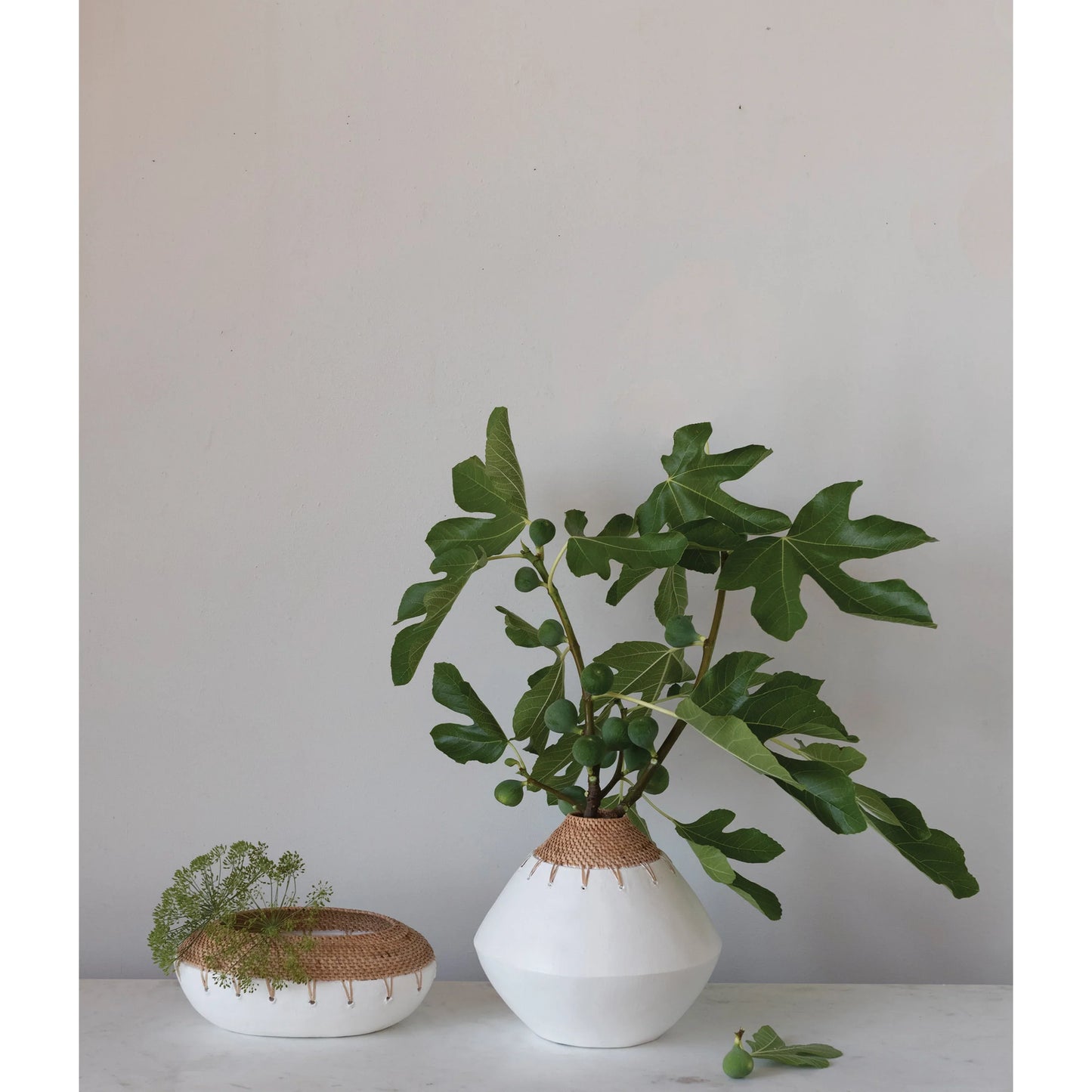Terracotta Bowl w/ Rattan Top