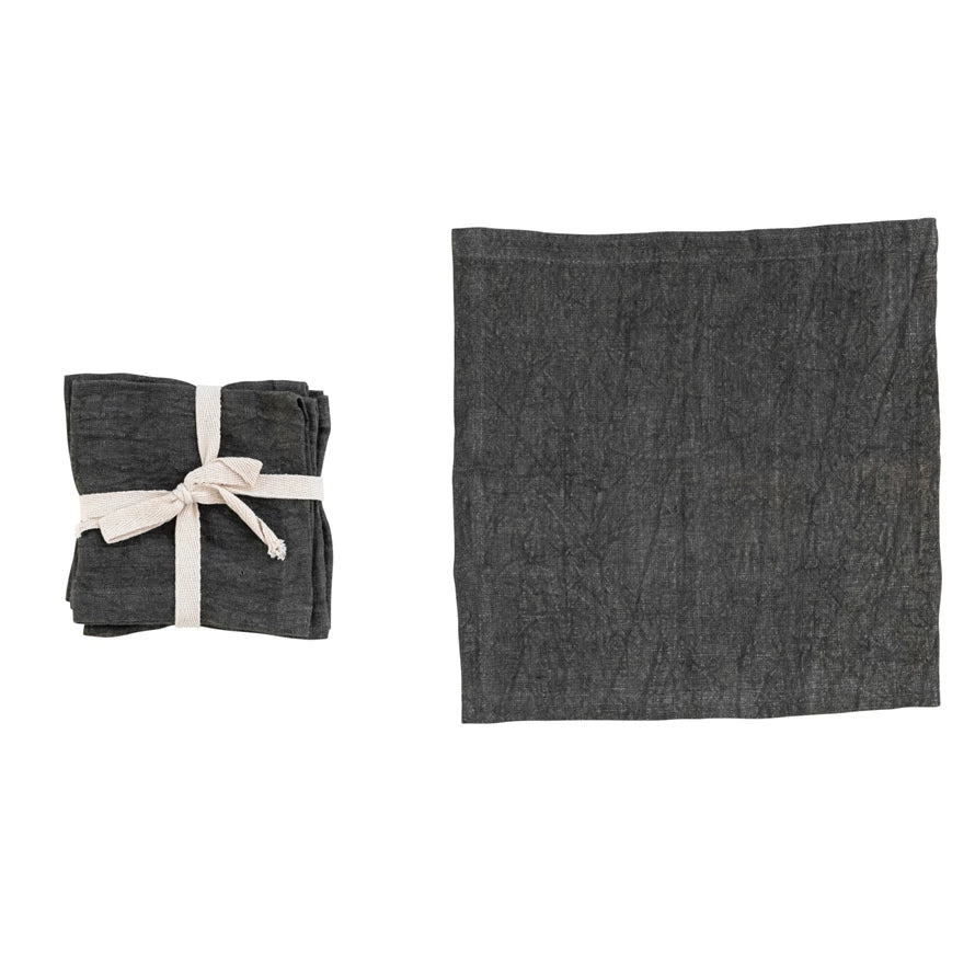 Linen Napkin Set, Charcoal