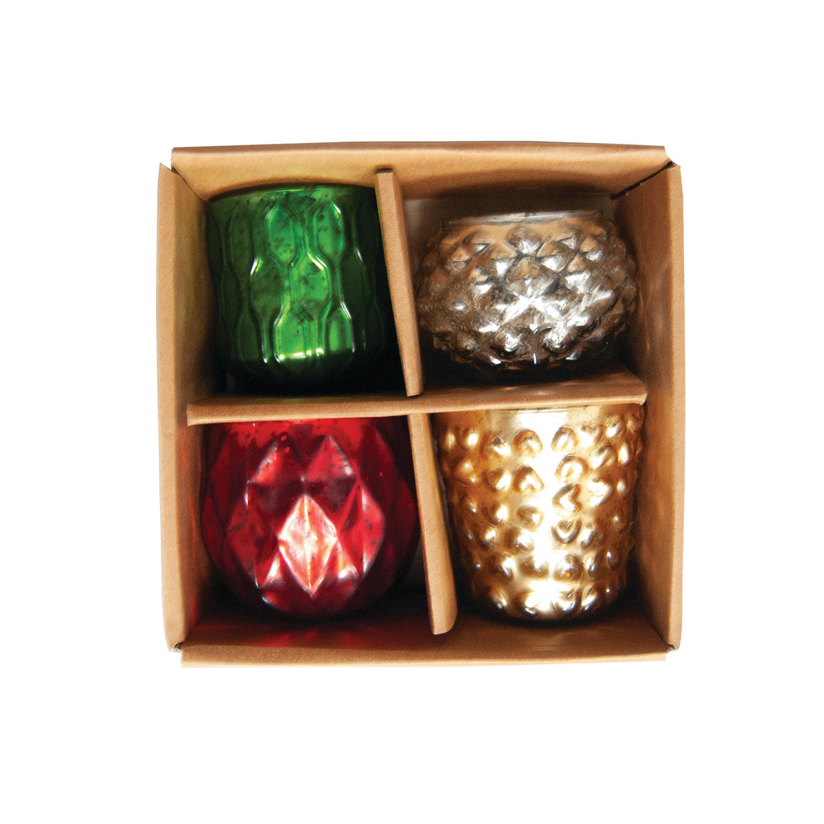 Glass Tealight Holder, Set of 4