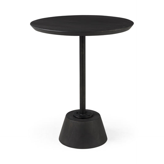 Maxwell 20" Round Side Table, Dark Brown