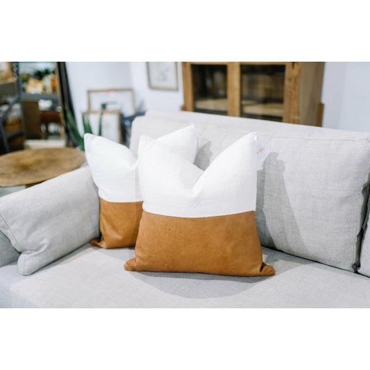 Cany Pillow, Ivory/Chestnut