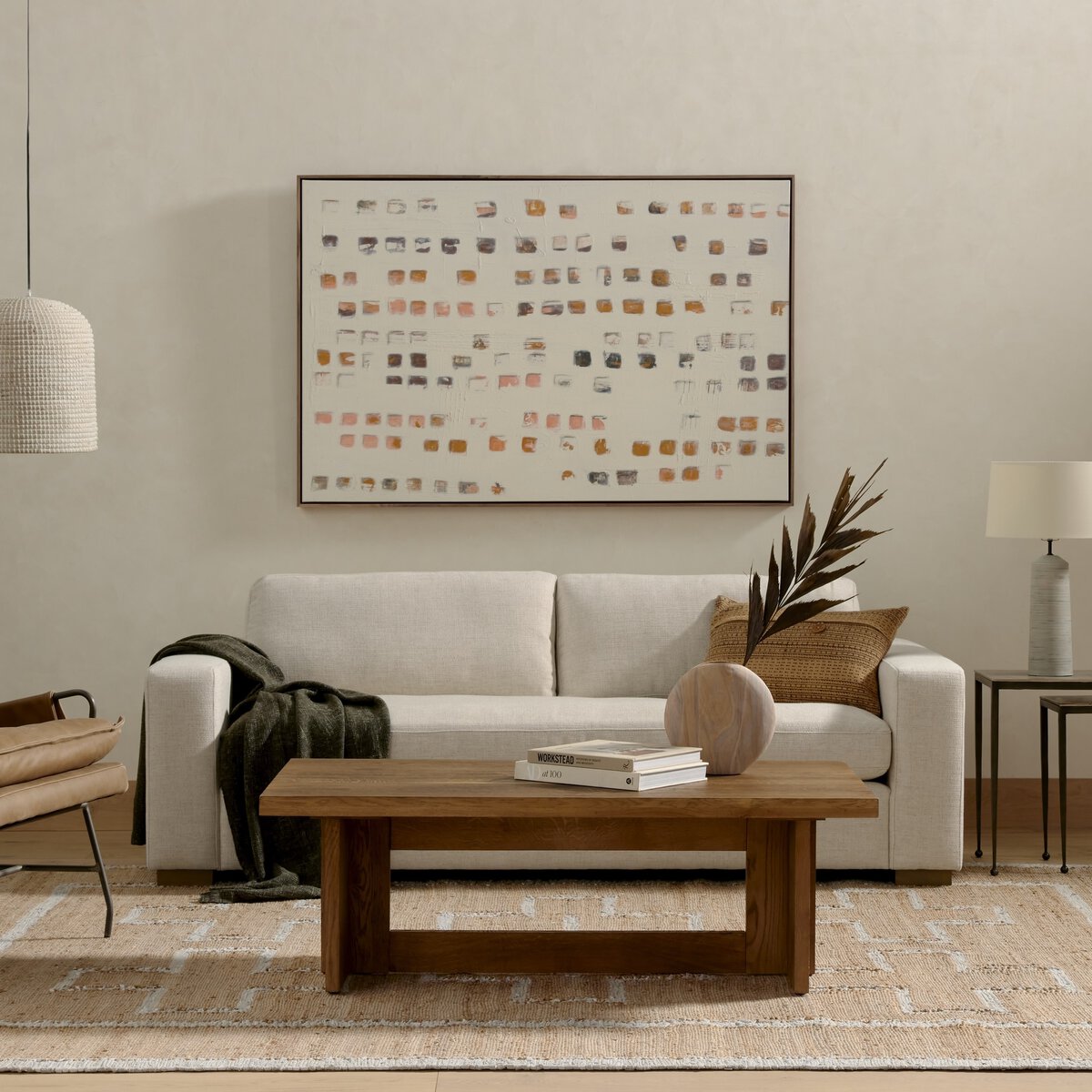 Boone 86" Sofa, Cream Performance