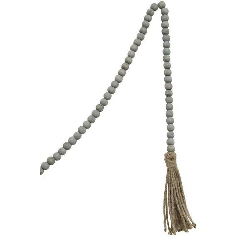 Jute/Wood Beads, Gray