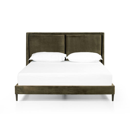Pott King Bed, Olive