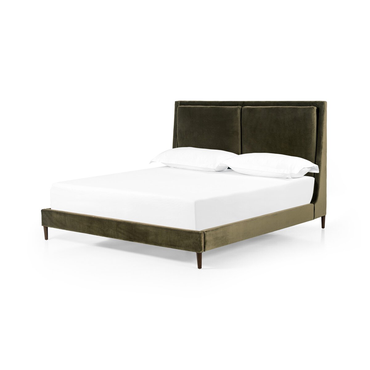 Pott King Bed, Olive