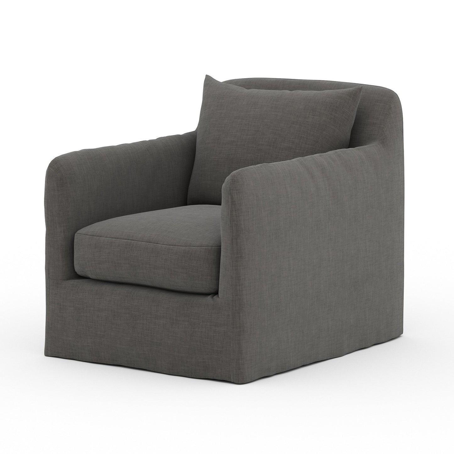 Dunric Outdoor Slipcover Swivel Chair - Venao Charcoal