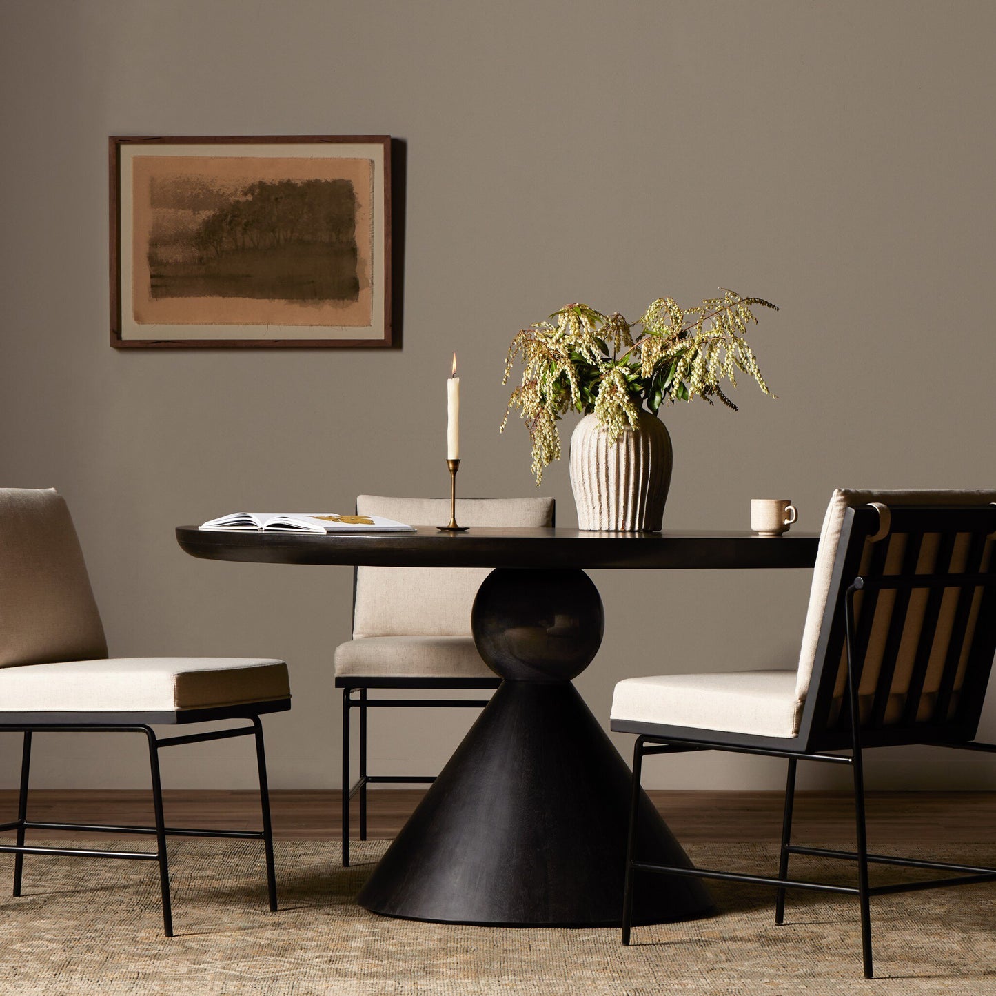 Baelric Dining Table - Worn Black Parawood