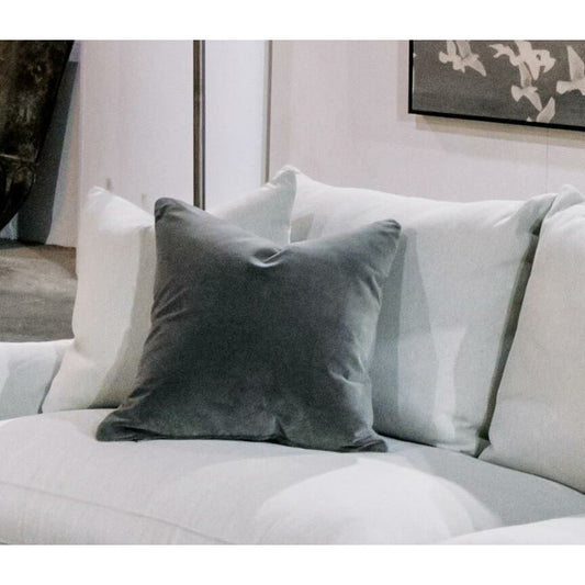 18x18 Down Pillow, Grey Velvet