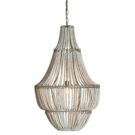 White Bead Chandelier