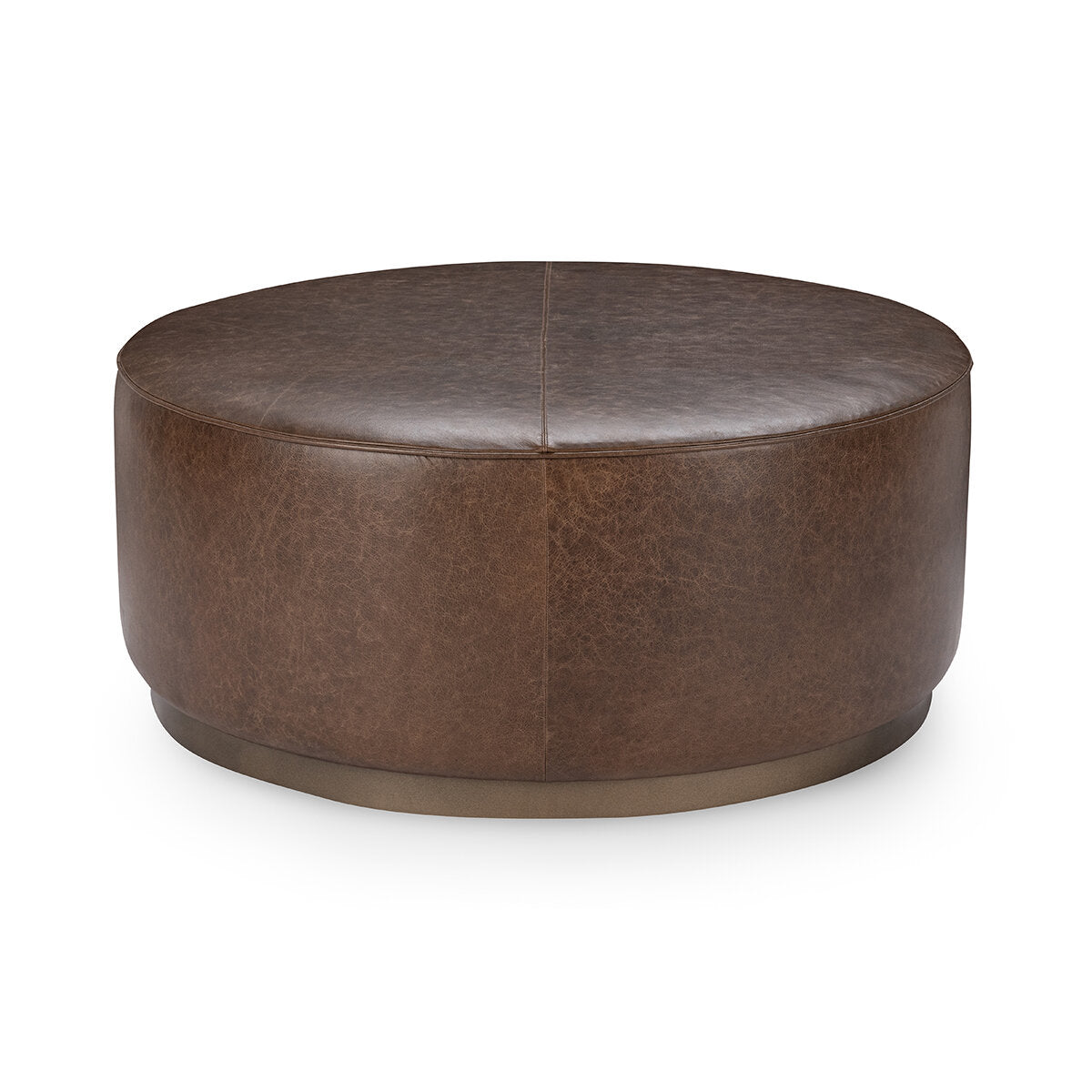 Clair 40" Round Ottoman Cocoa Brown