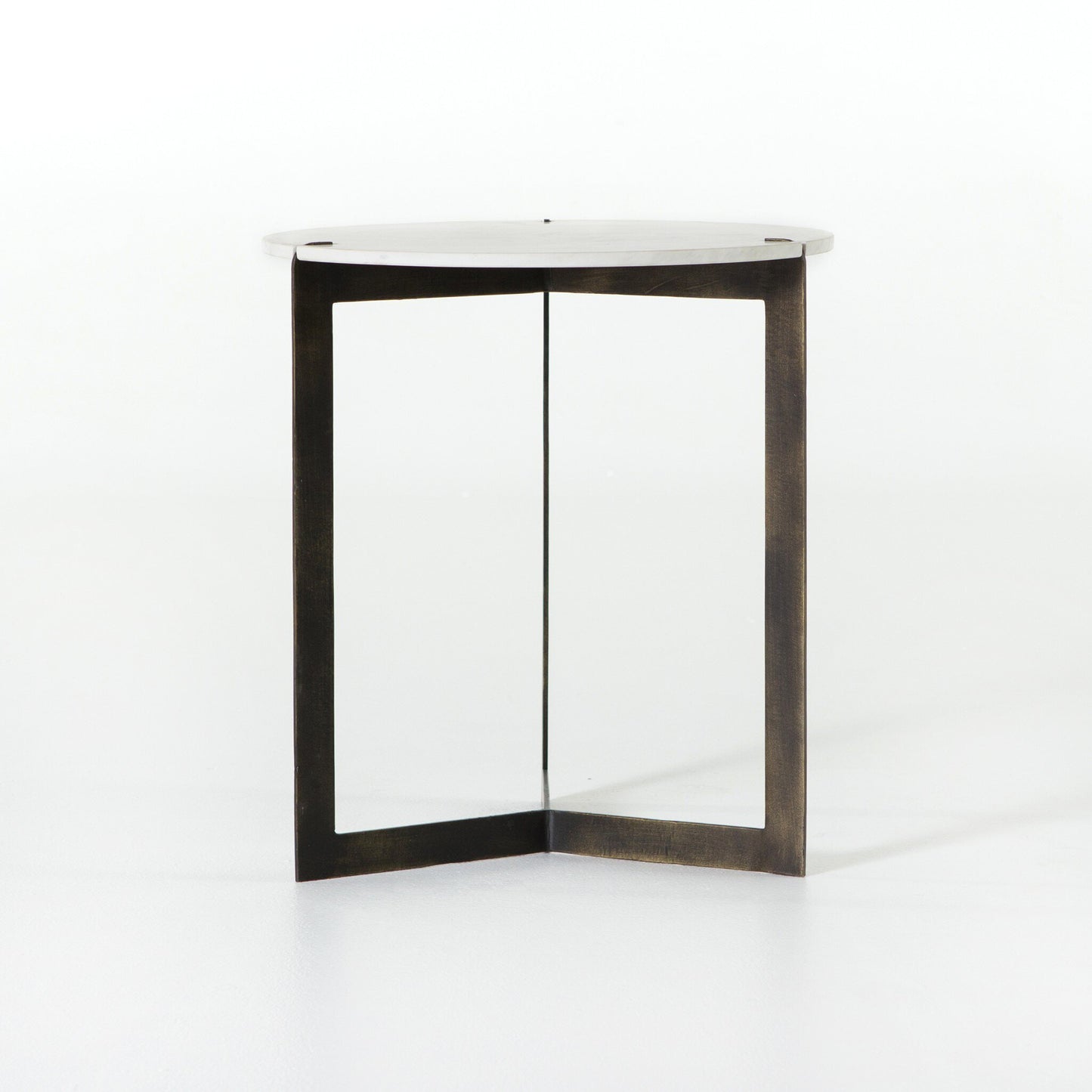 Kendric End Table - Polished White Marble