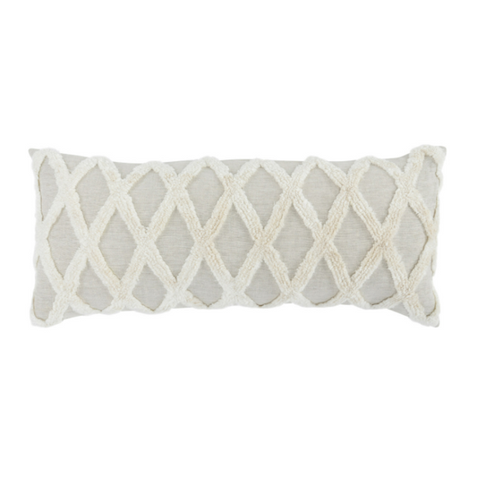 Elle Lumbar Pillow, Nat/Ivory