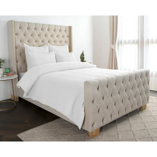 Dani King Quilt, White