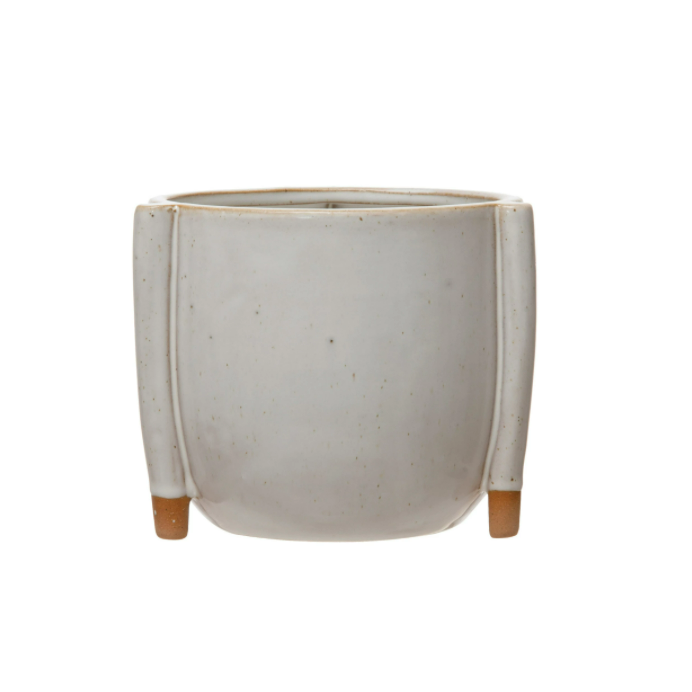 4" Stoneware Footed Planter
