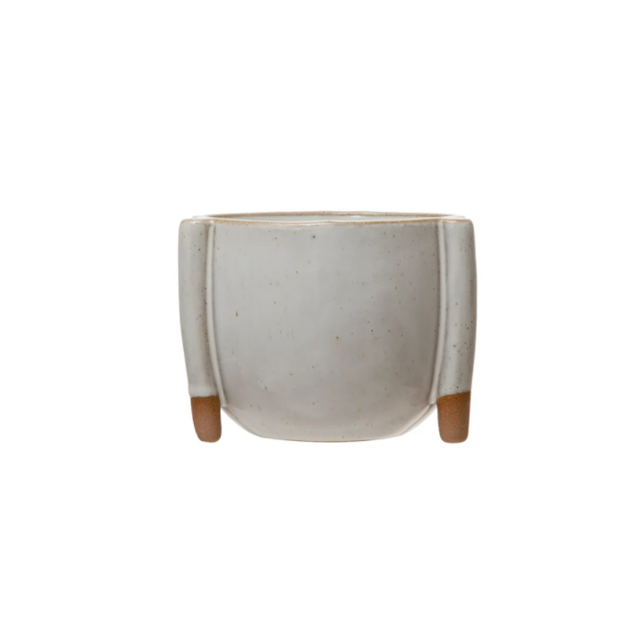 3" Stoneware Footed Planter