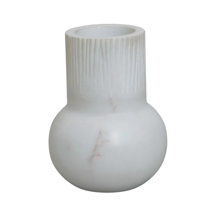 Round Carved Marble Vase