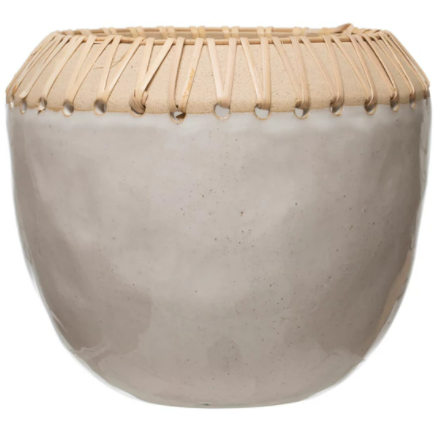 Pot w/ Rattan Stitching, Clearance