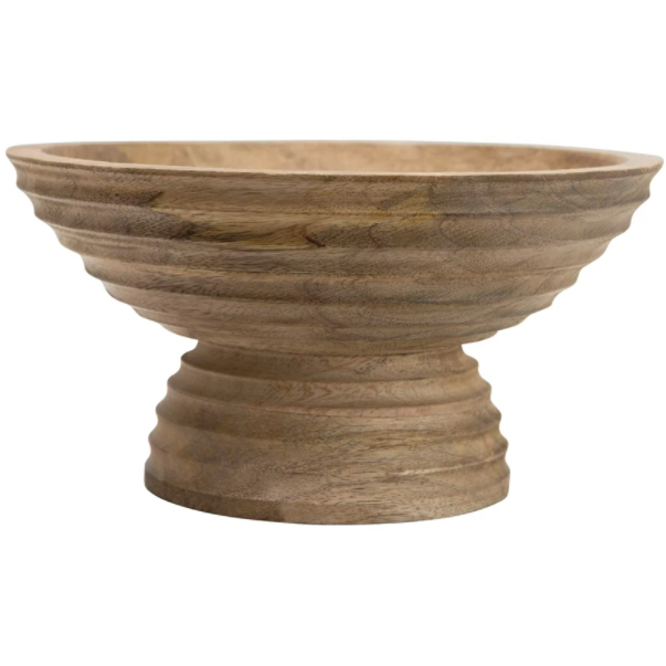 Ridged Wood Bowl
