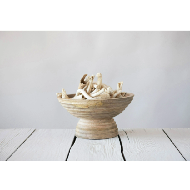 Ridged Wood Bowl
