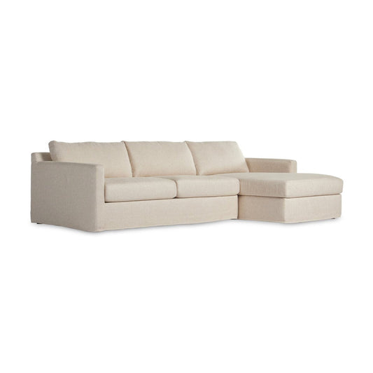 Hampton 113" Sectional, Performance Cream