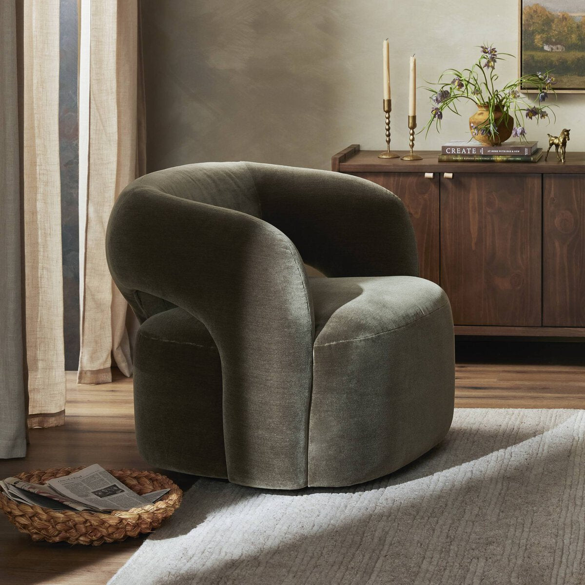 Moss swivel chair