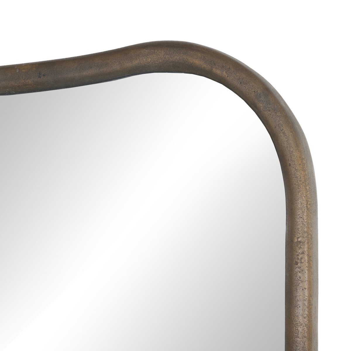Patz Floor Mirror, Antiqued Brass