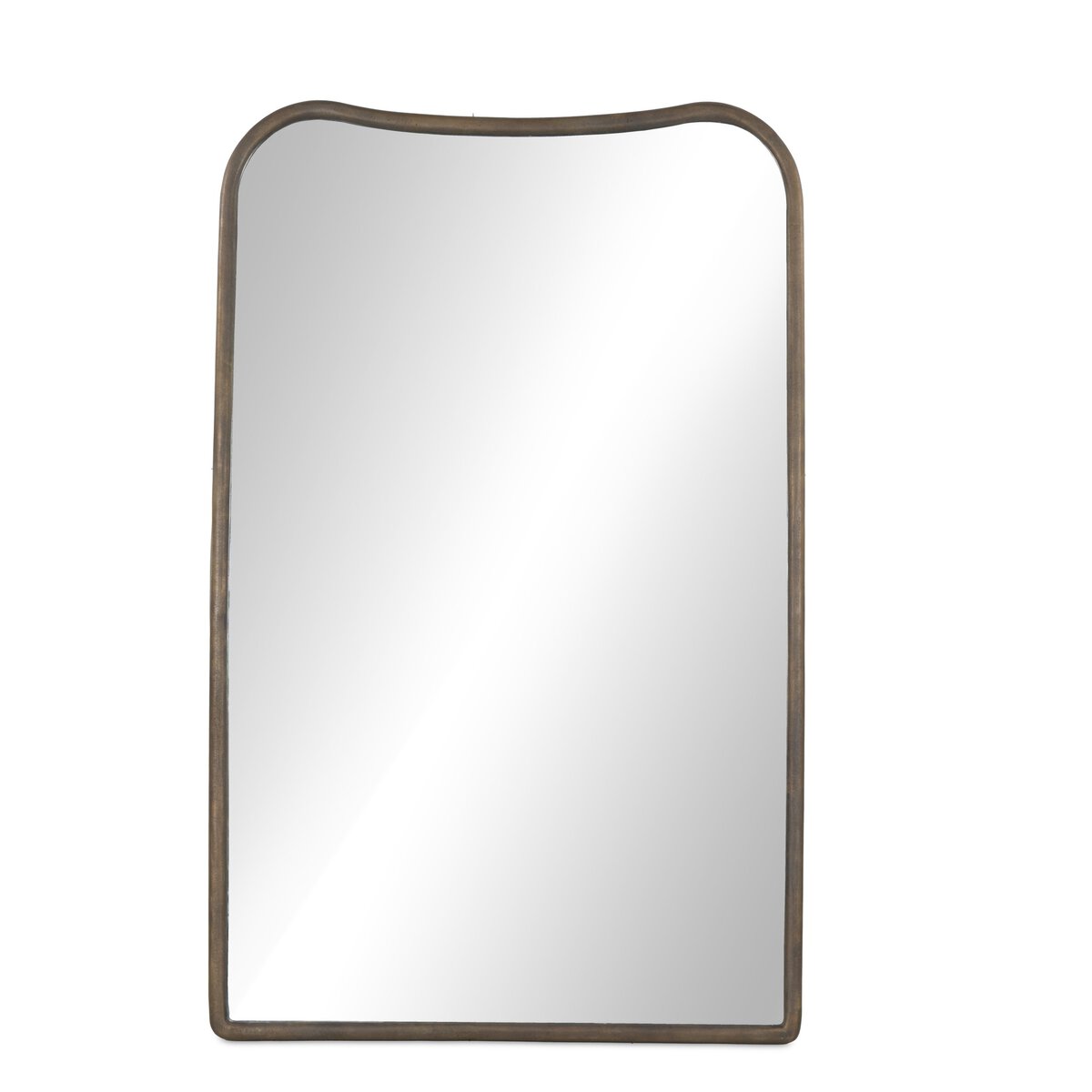 Patz Floor Mirror, Antiqued Brass