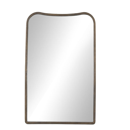 Patz Floor Mirror, Antiqued Brass