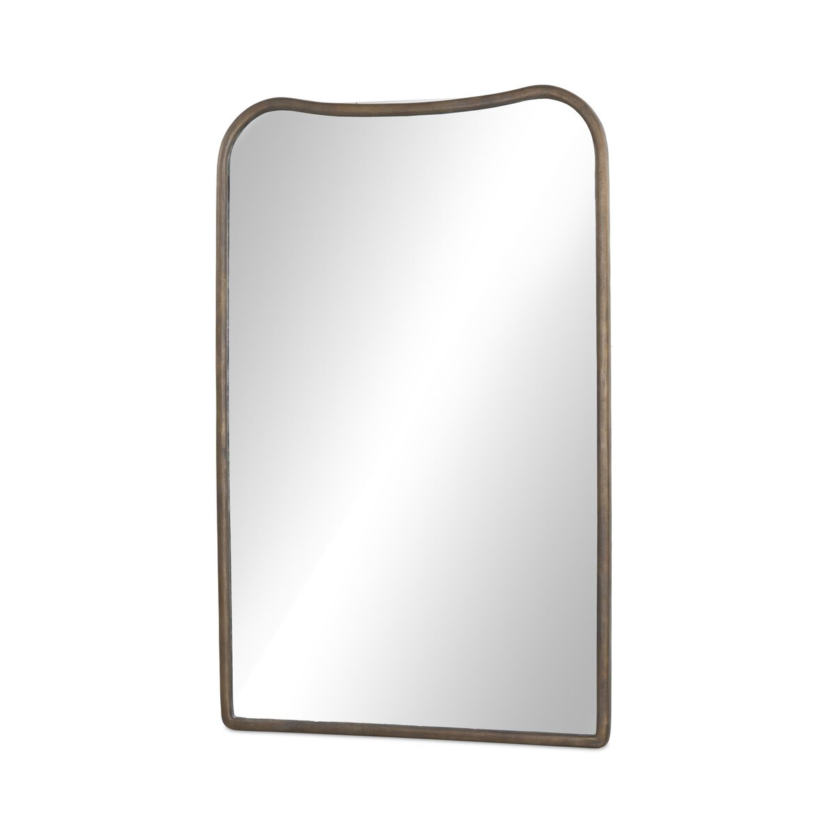 Patz Floor Mirror, Antiqued Brass