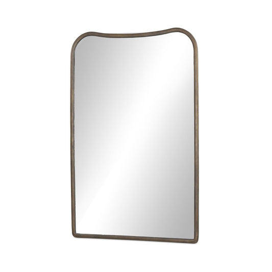 Patz Floor Mirror, Antiqued Brass