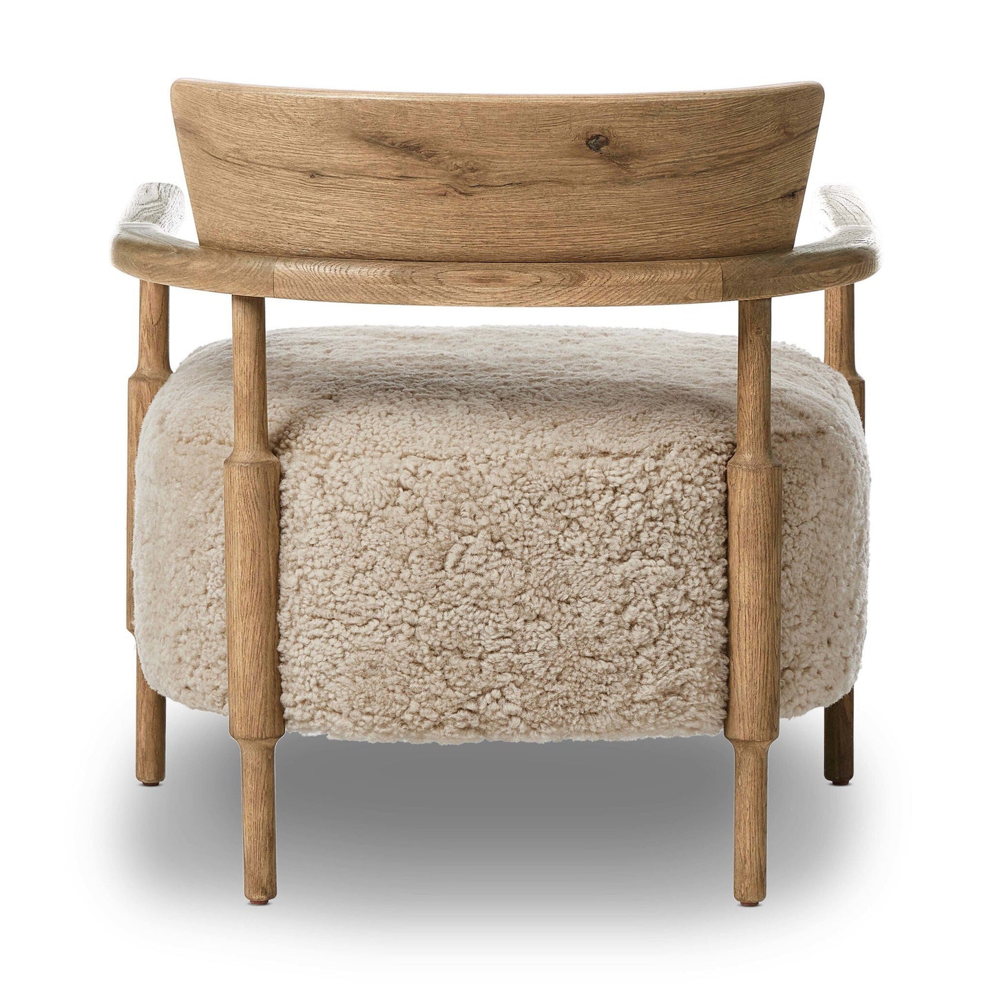 Bennett Accent Chair, Beige Shearling