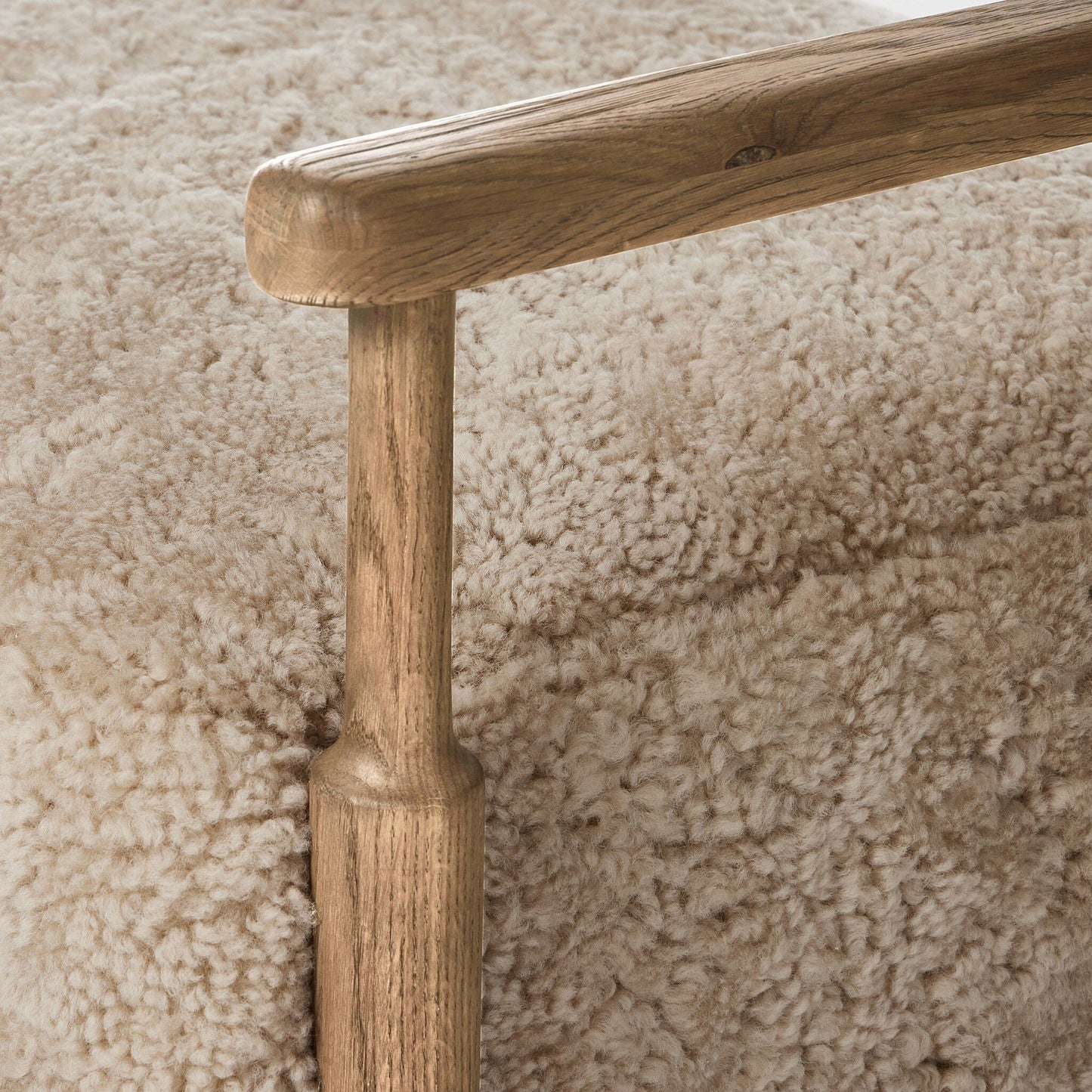 Bennett Accent Chair, Beige Shearling