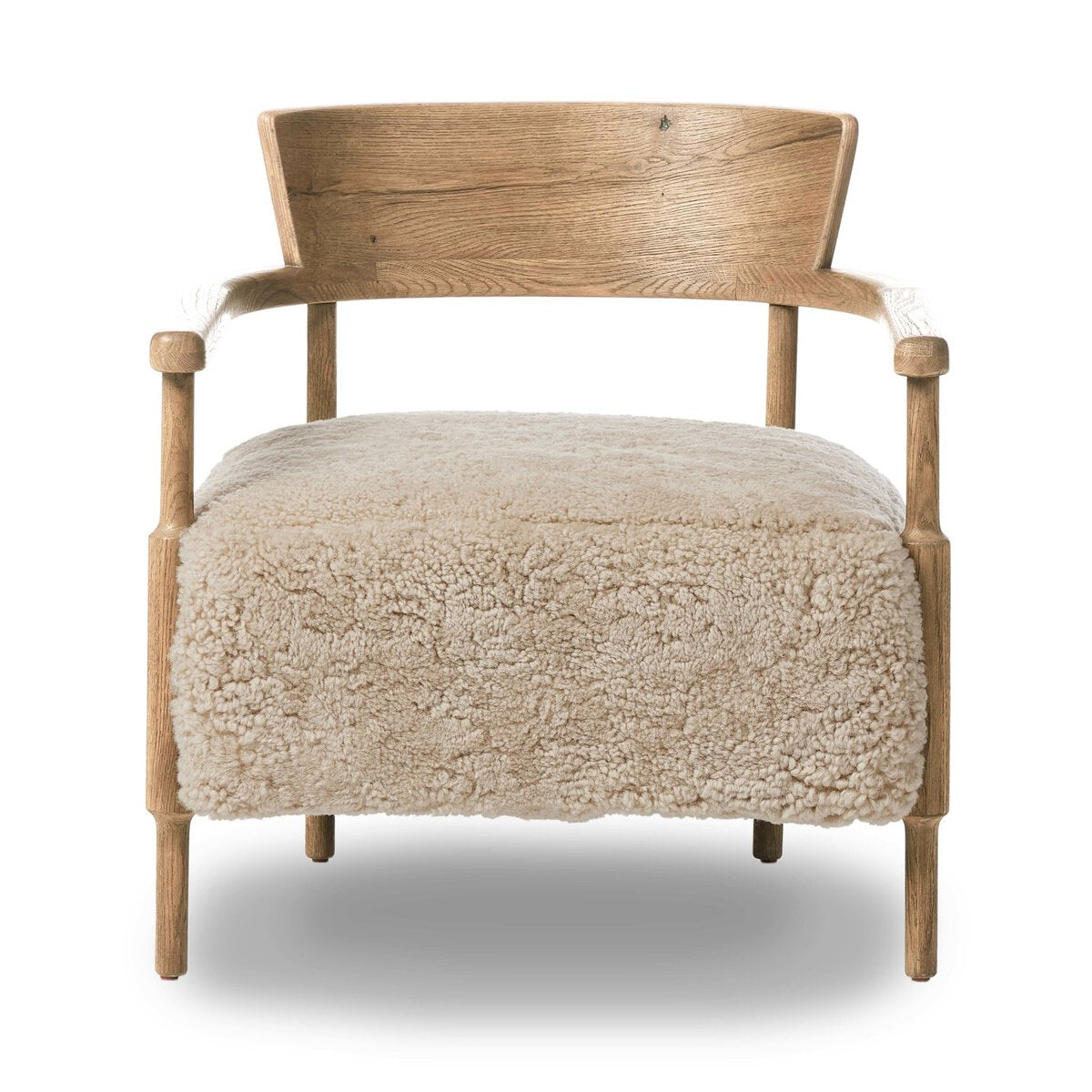 Bennett Accent Chair, Beige Shearling