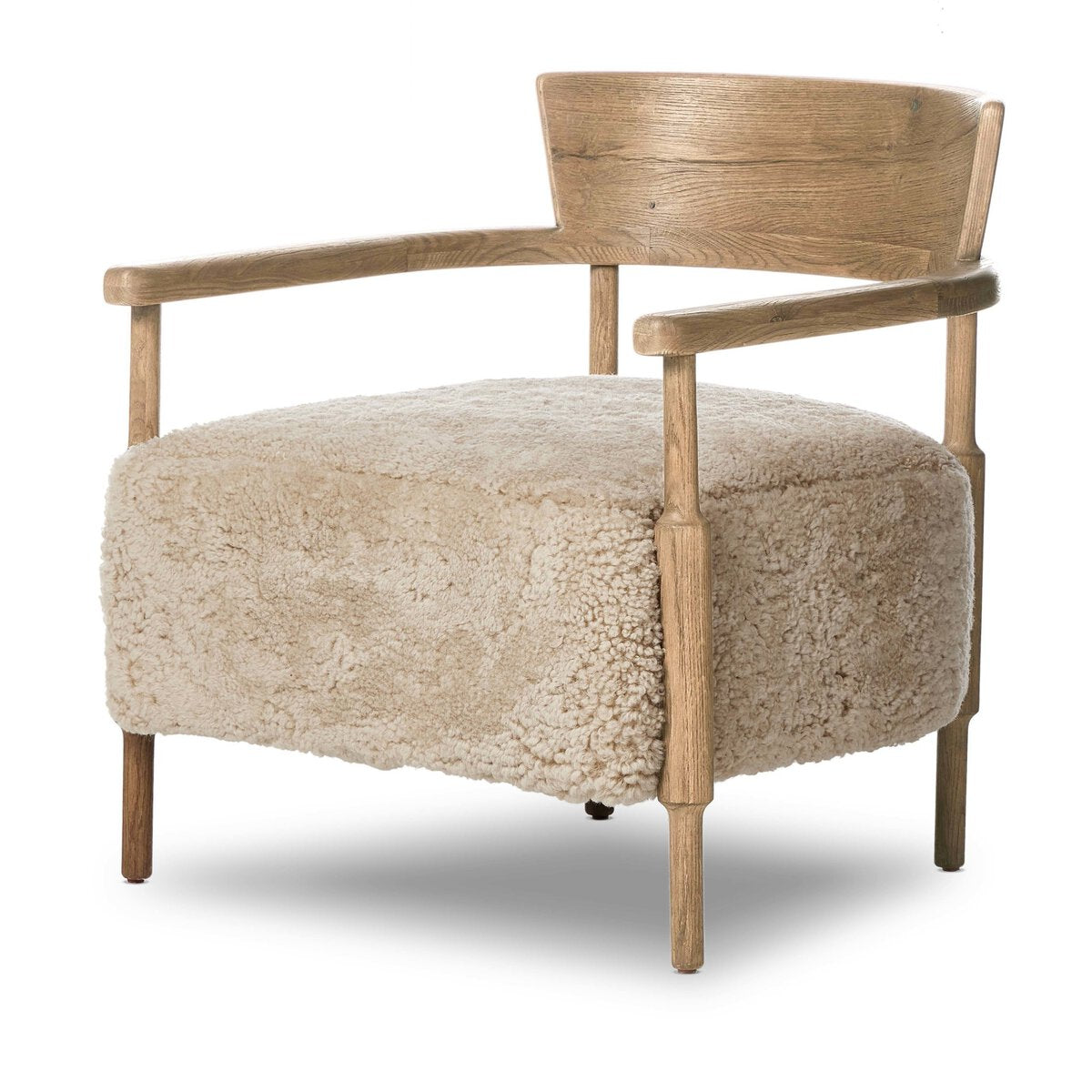 Bennett Accent Chair, Beige Shearling