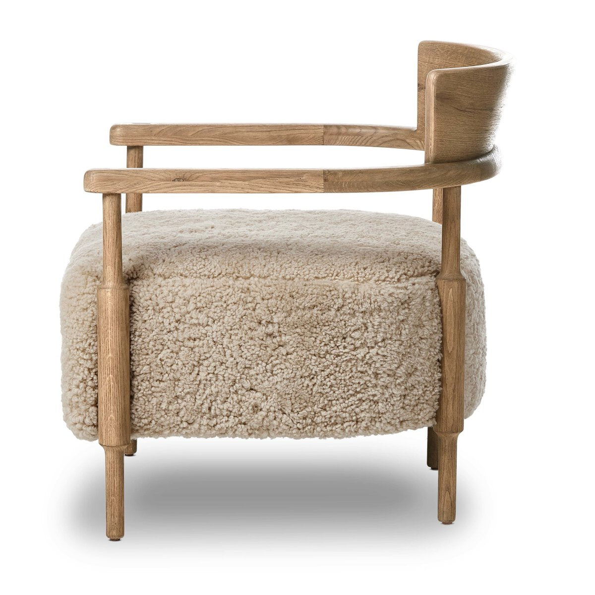 Bennett Accent Chair, Beige Shearling