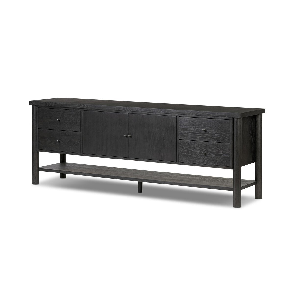 Roderick Media Console - Ebony Oak Veneer