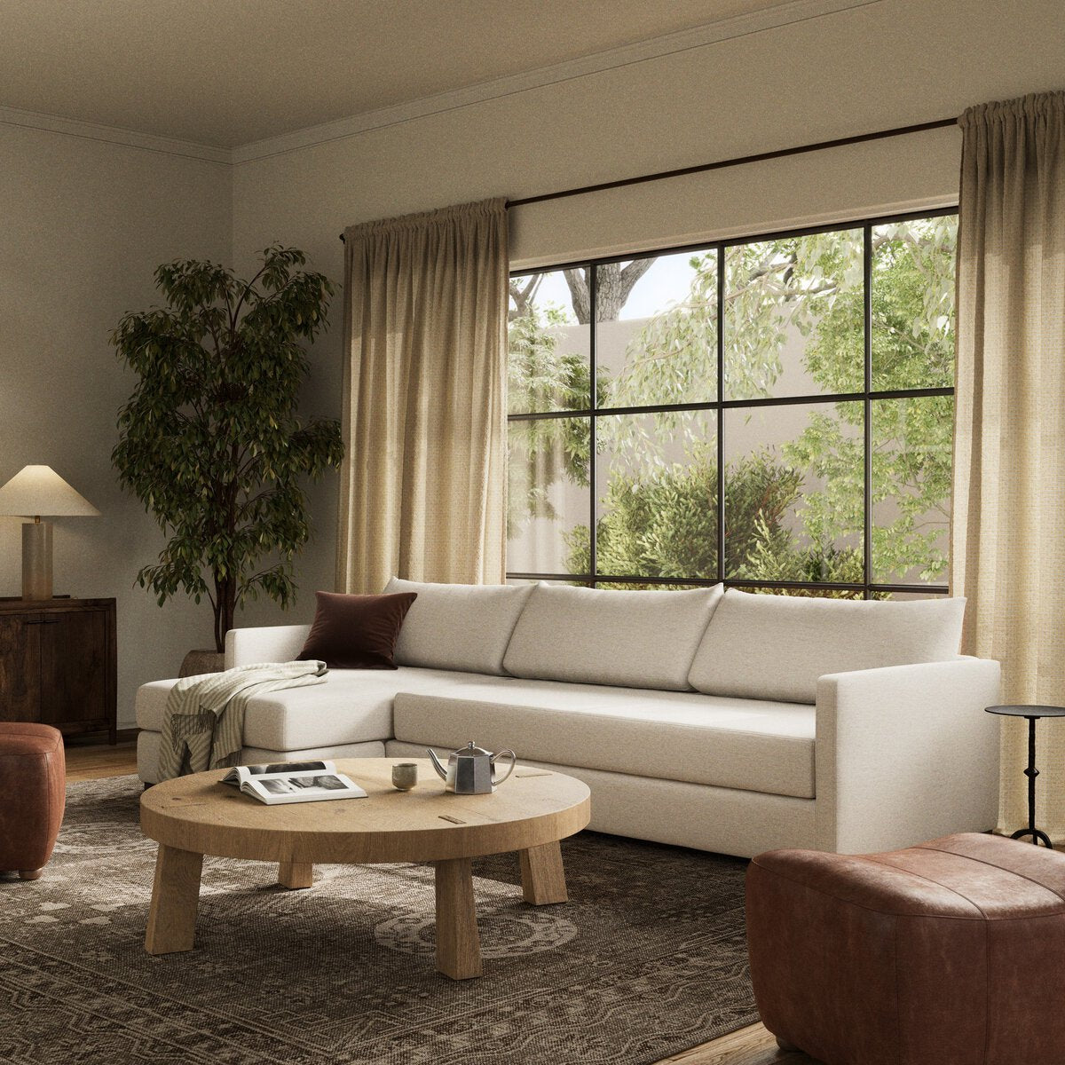 Wickham Left Sectional w/ Storage, Crypton Nomad Snow