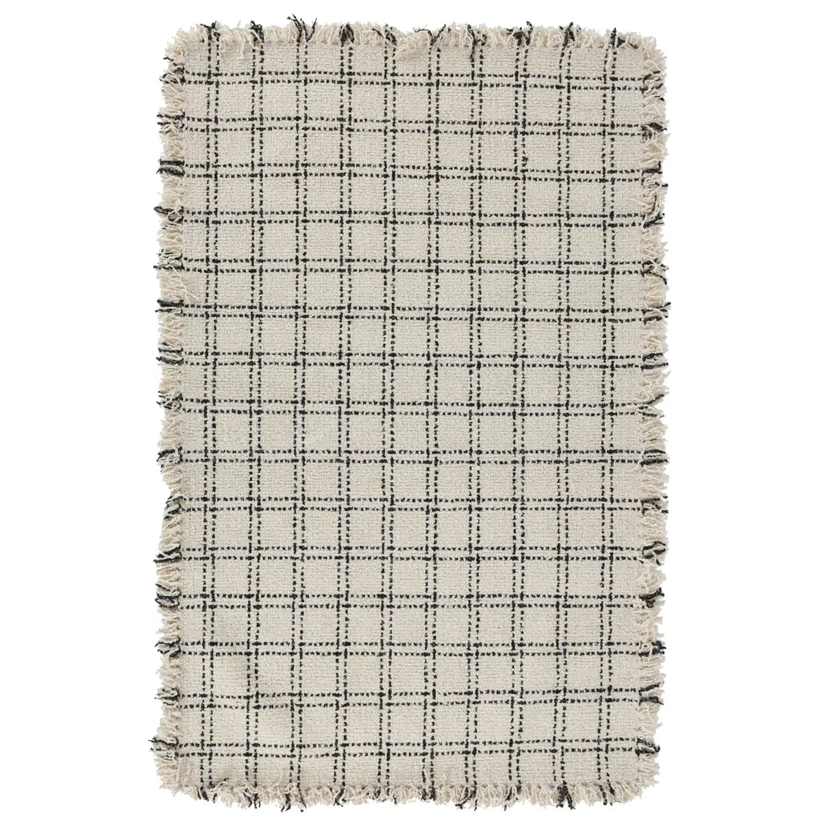 5x8 Brad Check Rug, Black CL