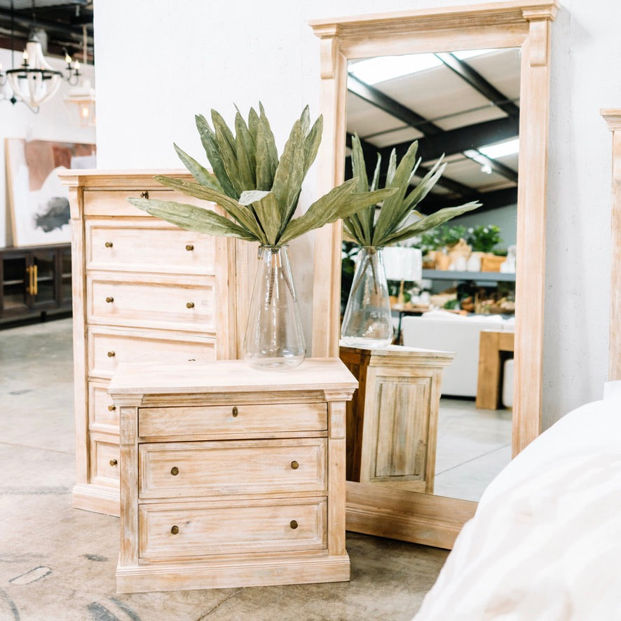 Adel 3-Drawer Nightstand, Natural