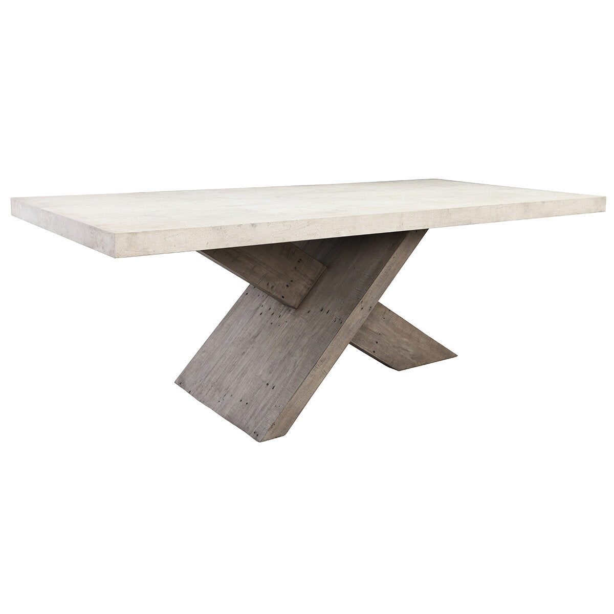 Durant 84" Dining Table Antique White/Distressed Gray