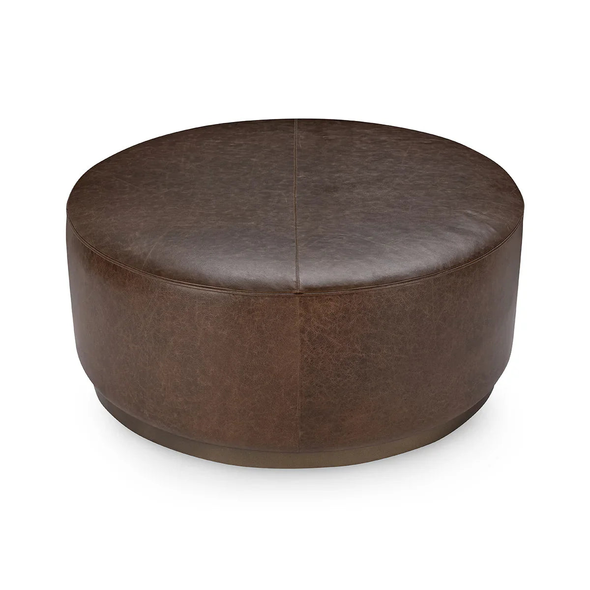 Corey Leather Round Coffee Table