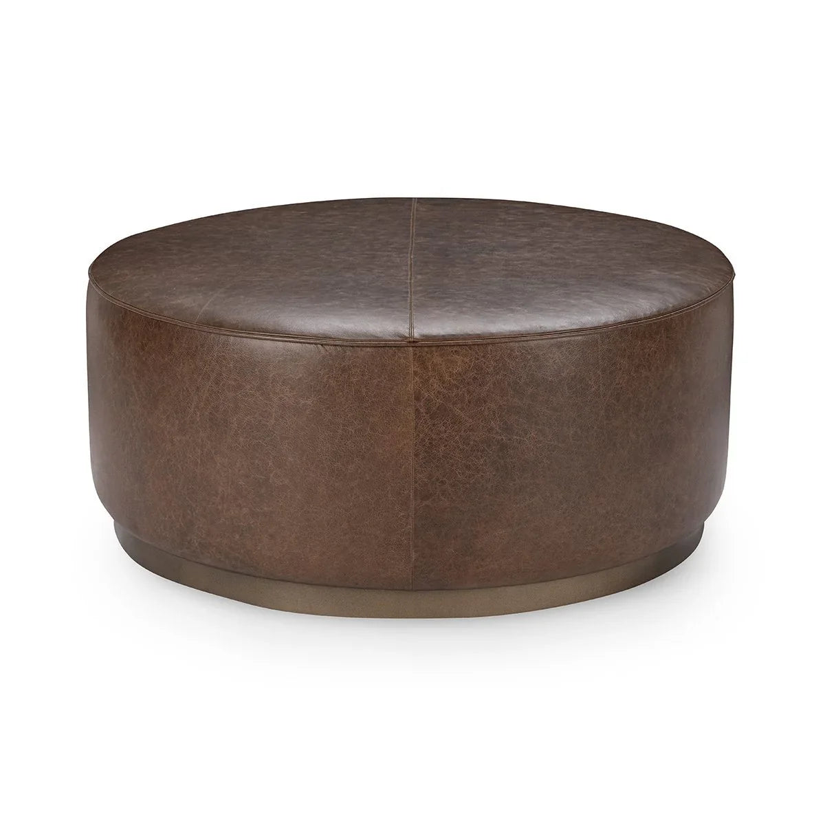 Corey Leather Round Coffee Table