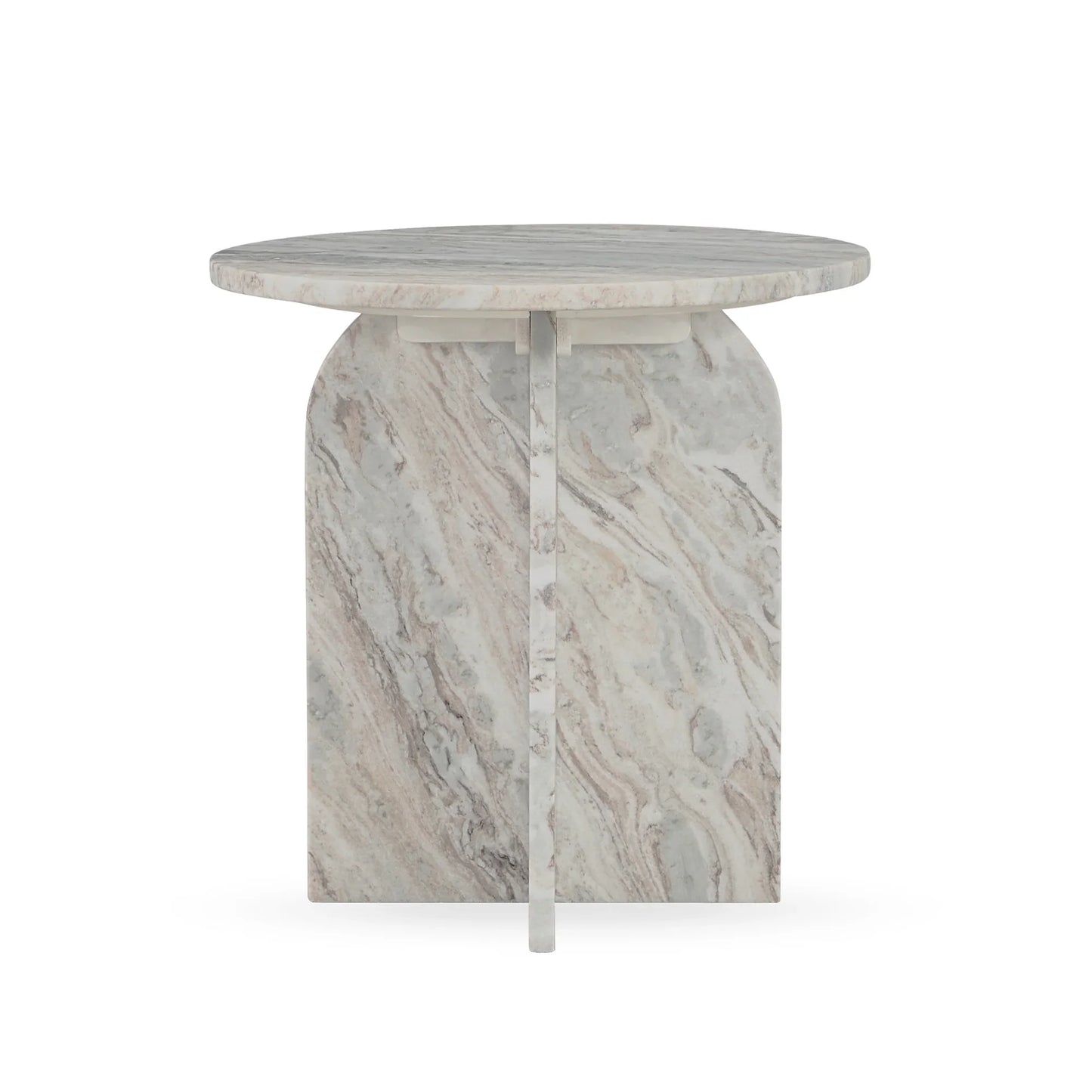 Roderick Round End Table Rusty Gray