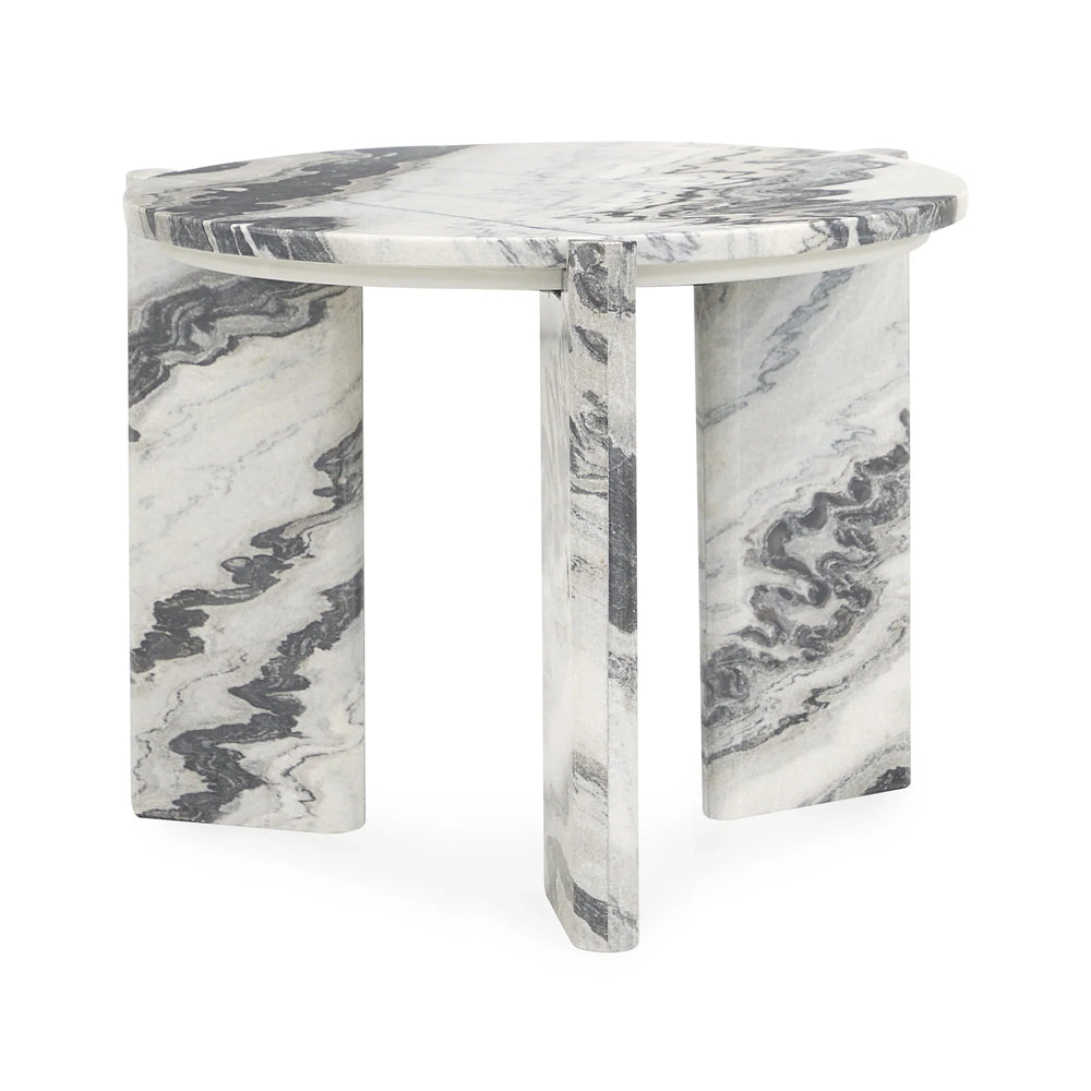 Zayden Marble Round End Table