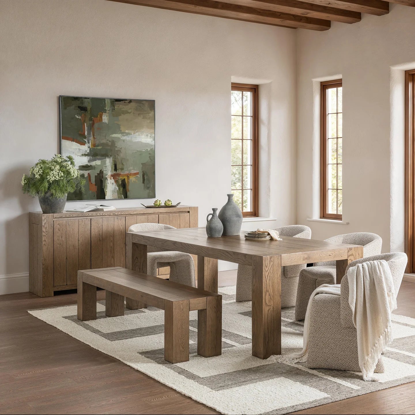 Bristol 89" Dining Table, Oak